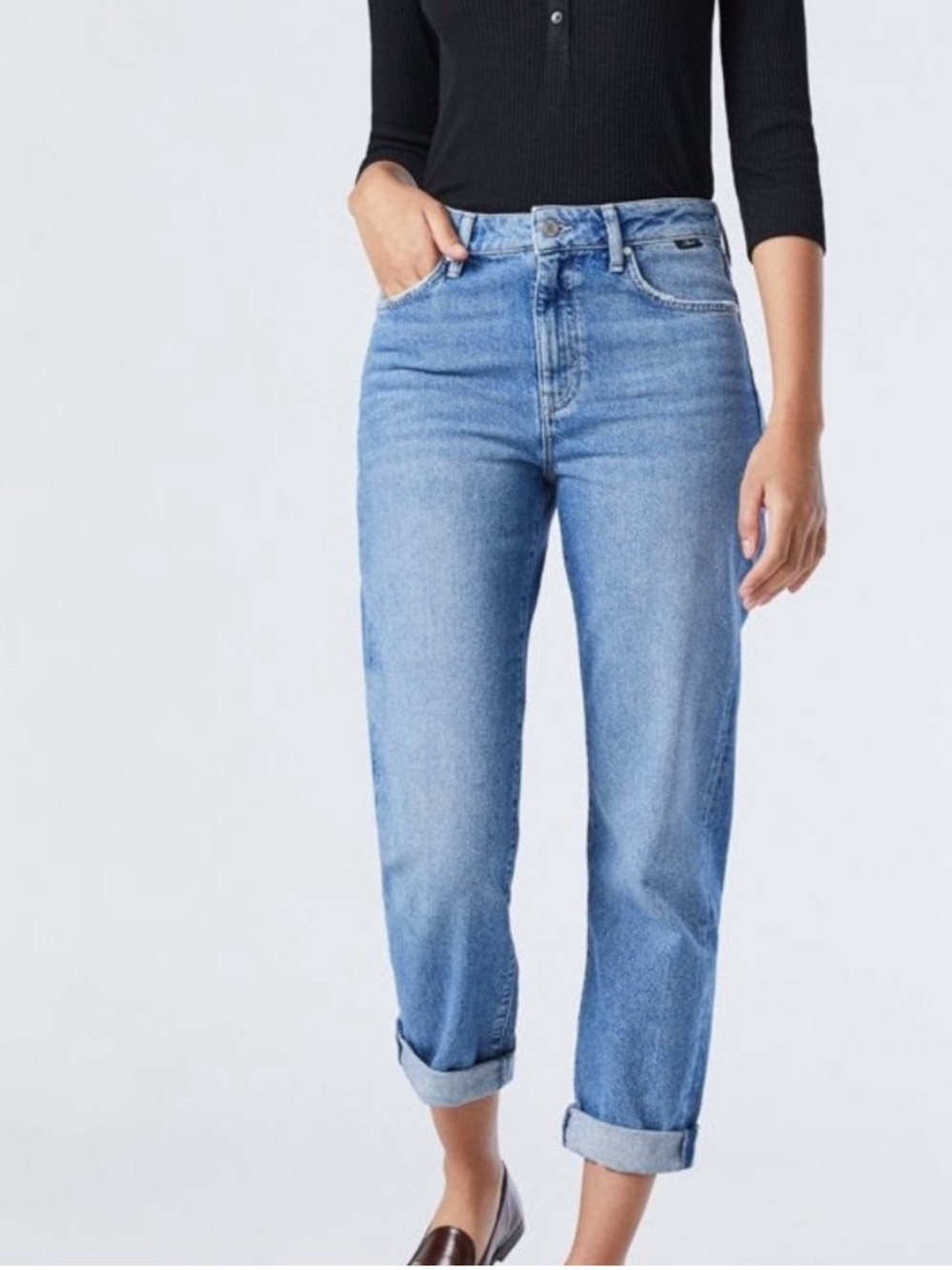 Mavi SOHO High Rise Girlfriend Jeans Straight Leg Organic Cotton Denim 28/29